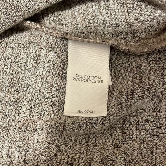 NWT J. Jill Bell-Sleeve Velour Tunic, a-line, creamy white/brown, funnel neck, S - Picture 7 of 11